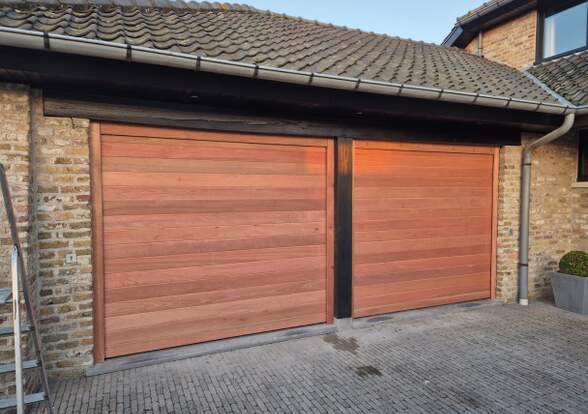 Sectionaalpoorten, belegd met hout/aluminium - Hörmann - Montré & Laga